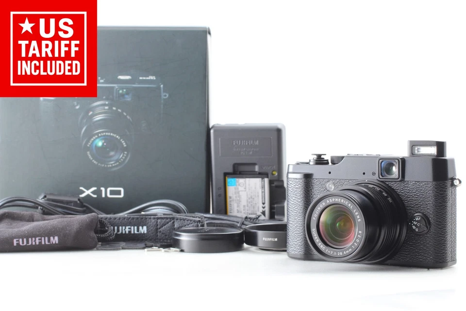 【MINT in Box】 Fujifilm X Series X10 12.0MP Digital Camera Black Strap From JAPAN - Image 1 of 4