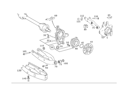 Brazo de empuje original Mercedes-Benz 230-350-04-29 Foto 1 de 2