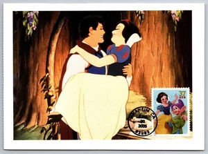 #3915 The Art of Disney Snow White and Dopey FDC Maxi Card - Picture 1 of 2