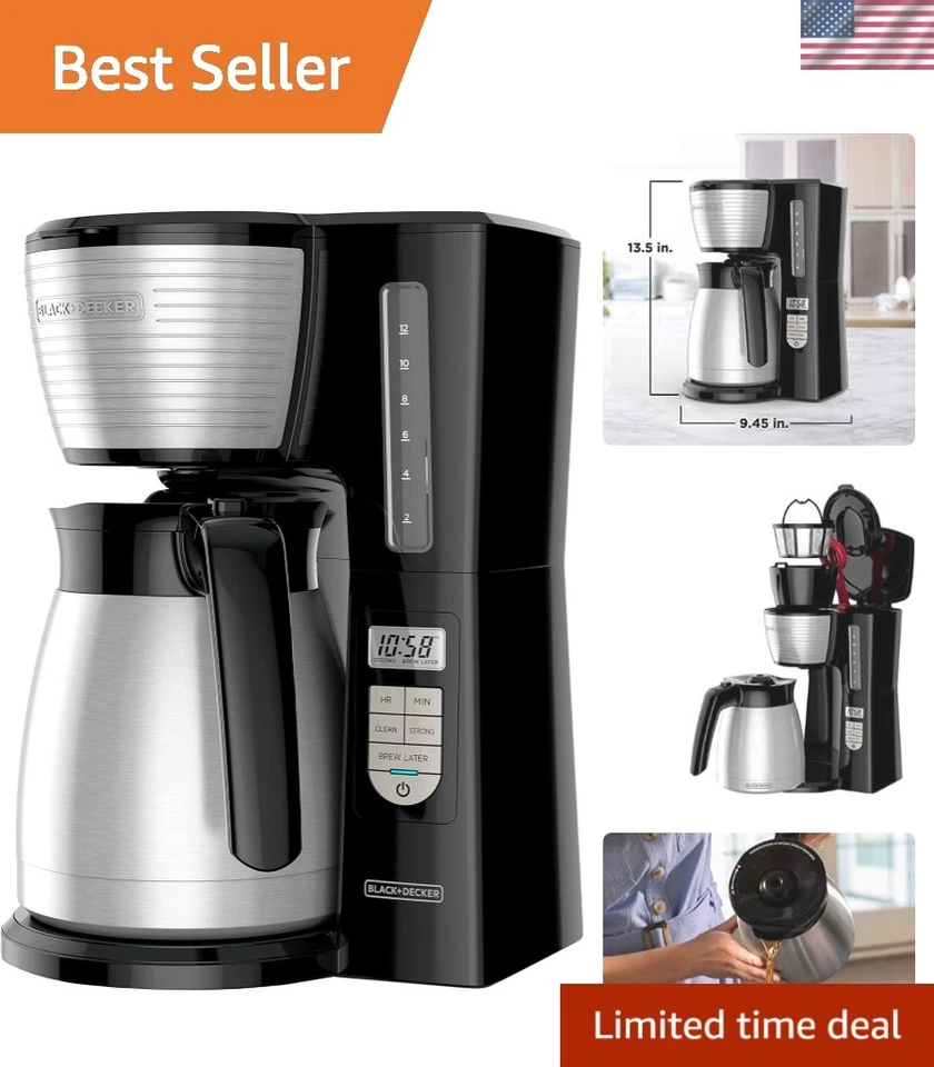 12-Cup Thermal Programmable Coffee Maker with Auto-Clean and Brew Strength Se... - Image 1 of 4