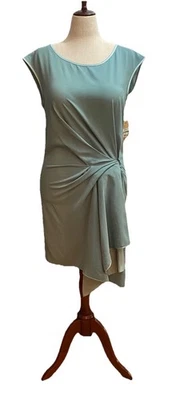 NWT Rachel Roy Sheath Dress Womens Size Large Jade Sleeveless Ruched Knee Length - Image 1 of 4