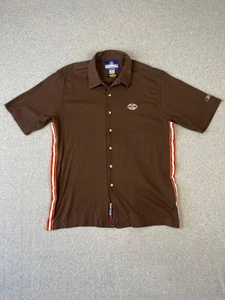Vintage Cleveland Browns Shirt Mens L Brown Short Sleeve Button Up Reebok - Picture 1 of 8