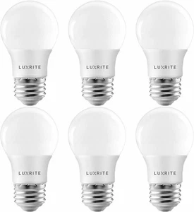 Luxrite A15 LED Light Bulb 40W Equivalent Dimmable 5000K 600lm E26 Base 6-Pack - Picture 1 of 8