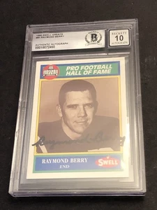 Beckett 10 Gem Mint Autograph Raymond Berry 1990 Swell Greats Hall Of Fame 460 - Picture 1 of 4