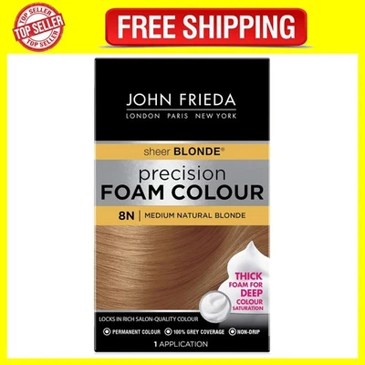 John Frieda Color Espuma Precisión, Rubio Natural Medio 8N, Cabello Cobertura Completa Foto 1 de 4