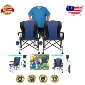 Heavy Duty 2-Pack Camping Chair Set - Foldable & Lightweight, 450 LBS Capacity - Picture 1 of 9