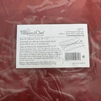 Funda de silicona roja PAMPERED CHEF Wasy Fit talla 16" x 11" #1271 grande nueva Foto 1 de 3