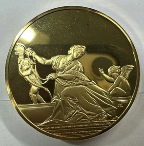 Franklin Mint Raphael Masterpieces(Temperance )925 Silver 24k  Overlay - Picture 1 of 3