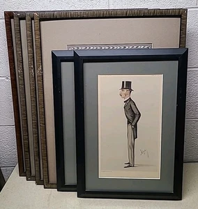 Original 1800's Victorian Vanity Fair Lot Of 6 Prints Framed Political Art RARE - Picture 1 of 16
