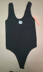XS Colsie Damen Nahtloser V-Ausschnitt Body Anzug - Schwarz - X-Small - Bild 1 von 10