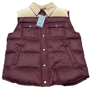 Gant By Michael Bastian Puffer Burgundy Stockbridge Down Corduroy Vest Men’s L - Picture 1 of 8