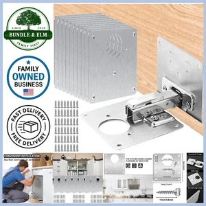 Edelstahl Schrank Scharnier Reparatur Platten Set 6 Stück mit 36 Schrauben für Möbel... - Bild 1 von 9