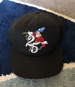 Vintage 1996 Walt Disney World 25th Anniversary Embroidered Snapback Hat Black - Picture 1 of 9