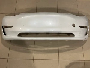 Front Bumper Cover White Tesla Model 3 17 18 19 20 2021 2022 1084168-00-F OEM - Picture 1 of 12