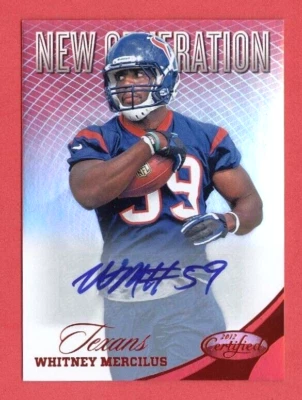2012 PANINI CERTIFIED FB Whitney Mercilus SP AUTO RC CARD #312 #d 058/250 TEXANS - Image 1 of 2