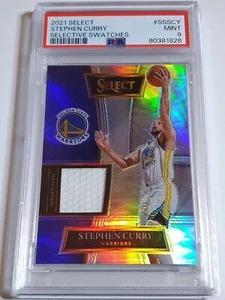 2021 Panini Select Stephen Curry #PATCH SILVER Game Worn Jersey - PSA 9 (POP 14) - Picture 1 of 3