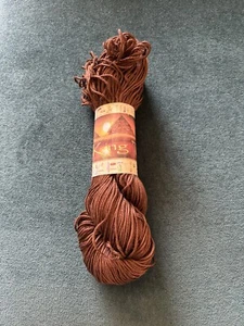King Tut Brown Cotton Yarn Colour 3600 One Skein 182 Yards Needle Size US7 - Picture 1 of 4