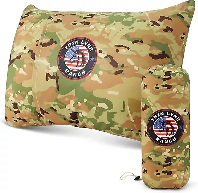 THINLYNERANCH Therapeutic Camping Travel Pillow - Shredded Small Memory Foam Pillow for Deploy