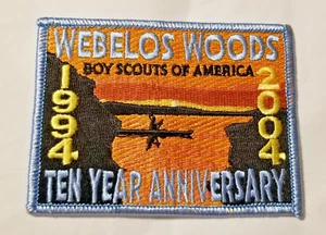 BSA Webelos Woods 1994 - 2004 Ten Year Anniversary 4" x 3" Patch NEW - Picture 1 of 2