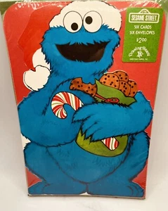6 Sesamstraße Keks Monster Weihnachten Karten Zeichenbrett Grußkarten 1977 - Bild 1 von 4