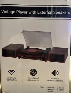 Vintage Disc Player With External Speakers. OPEN BOX FREE SHIPPING - Picture 1 of 5