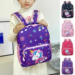 Personalised Kids Girls Rainbow Unicorn Rucksack Backpack School Shoulder Bag AU - Picture 1 of 16