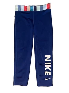 Nike EUC Kids Girl's DRI~FIT Tight Capris Blue Large Athletic Pants - Picture 1 of 6