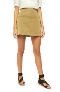 Free People Skirt Days in the Sun Faux Suede Mini Women Green Sz 8 NEW NWT 481 - Picture 1 of 3