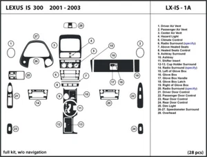 Carbon Fiber Dash Trim Kit for Lexus IS300 2001-2003 without navigation Interior - Picture 1 of 4