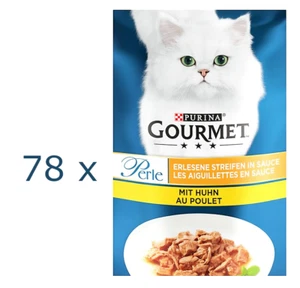 78 x 85 g Gourmet Perle Erlesene Streifen (€ 8,54/kg) in Sauce mit Huhn - Bild 1 von 2