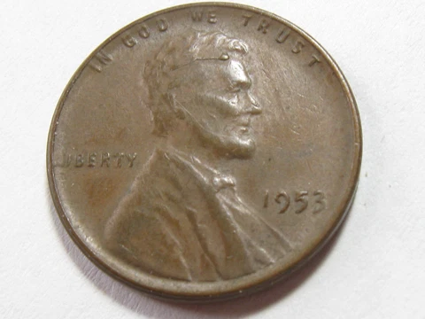 Double Error 1953 Lincoln Wheat Cent - Crack, Cud, iberty - #10647-47 Cover