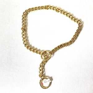 Training Dog Chain Slip Collar Hypoallergenic Gold Tone-18” Germany - Picture 1 of 7