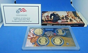 2007 S United States Mint Presidential $1 Coin Proof Set w/ Box & COA - Picture 1 of 4