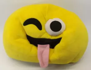 Erwachsene Tongue Out Emoji Gesicht lustig Halloween Kostüm Plüsch Gesichtsmaske - Bild 1 von 3
