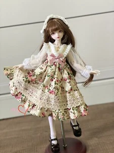 Vestido Lolita Rosa Corte + Prendas para la Cabeza Beige para Muñeca Blythe 1/6 1/4 1/3 BJD #2 - Imagen 1 de 3