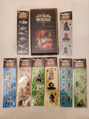 Star Wars Episode I Phantom Menace VHS Clamshell Edition & 8 Bonus Sticker Packs - Image 1 of 4