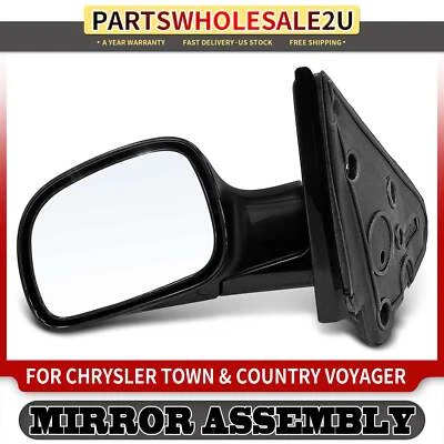 Espejo retrovisor lateral izquierdo derecho negro con ajuste manual para Chrysler Town & Country Voyager Foto 1 de 4