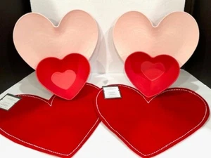Target Threshold Valentines Day Melamine Heart Bowl & Plate Set for 2 Red Love - Picture 1 of 20