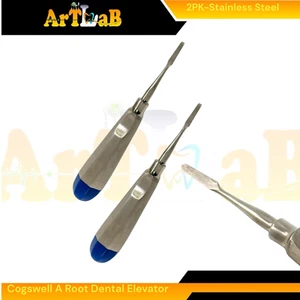 Set of 2 Straight Root Dental Elevators | Cogswell A Elevator Dental Instruments - Picture 1 of 8