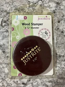 NEW JustRite Harmony Classic Circle Stamper 3” Wood Stamp 3-1/4” Diameter - Picture 1 of 4