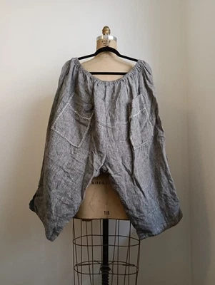 ¡MUY RARO! Magnolia Pearl | Pantalones Cortos Bolsillo Parche Lino Gris Estilo Temprano Foto 1 de 4