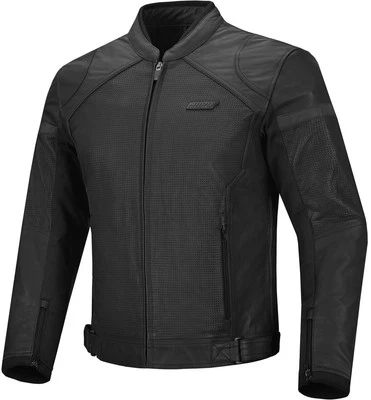 Noru Tetsuo Mens Leather Motorcycle Jacket Black - Image 1 of 4
