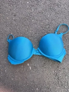 victorias secret bra 34b Bombshell Miraculous Plunge Adds 2 Cups Blue Torquise - Imagen 1 de 8