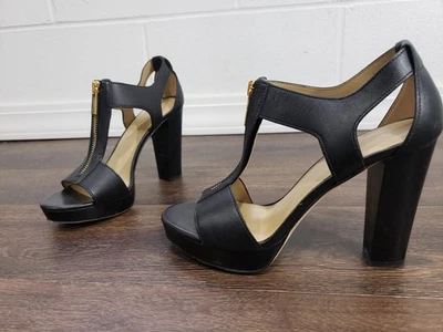 Womens Michael Kors Berkley Sandal Black ~ Size 7.5 M  Party Heels - Image 1 of 4