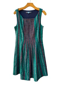 Eva Franco Multicolor Sleeveless Lined Made In USA Fit &flare Dress WM SZ 6 - Picture 1 of 7