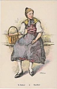 Wilhelm Balmer Artists Postcard Swiss Folk Costume UNU - Picture 1 of 2