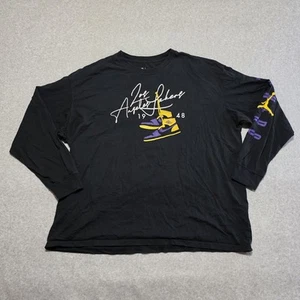Nike Air Jordan Los Angeles Lakers Shirt Mens XXL Black NBA Basketball Loose Fit - Imagen 1 de 9