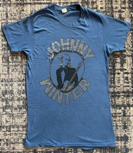 Vintage 70s Johnny Winter T Shirt Size M Edgar Winter Group ZZ Top Southern Rock - Picture 1 of 9