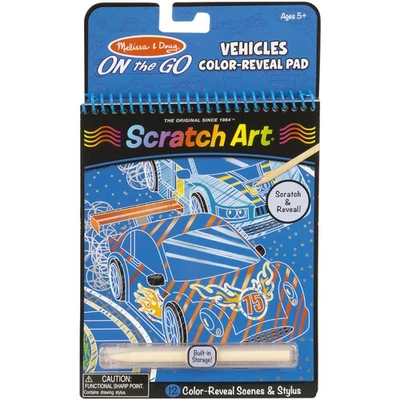 Melissa & Doug On The Go Scratch Art Color Reveal Pad-Vehicles - MDRV-9141 - Bild 1 von 4