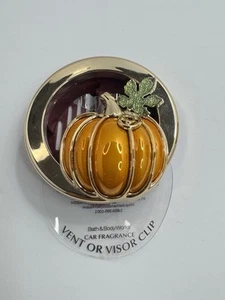 Bath & Body Works Vent Or Visor Clip Car Fragrance Holder Pumpkin Fall Gold - Picture 1 of 2